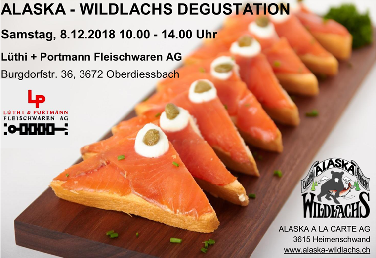 Wein- Wildlachsdegustation + Verkauf bei L&uuml;thi + Portmann Fleischwaren AG